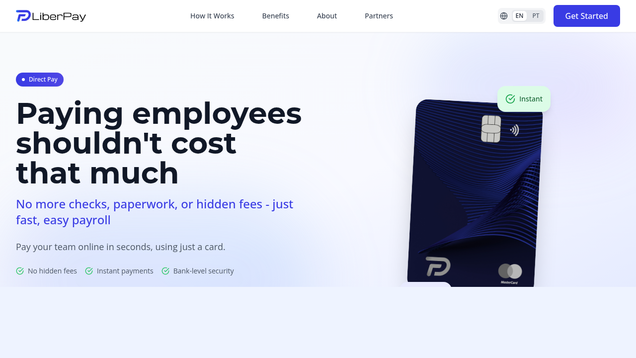LiberPay website home page screenshot