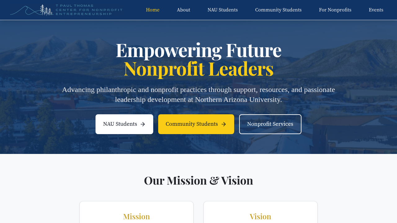 T Paul Thomas Center website home page screenshot